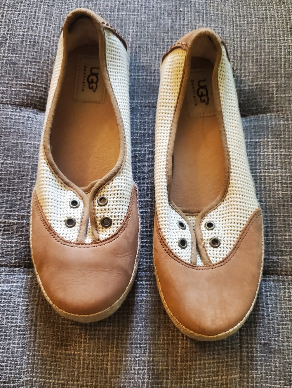 UGG Women’s Brown and Cream Casual Slip-On Flats